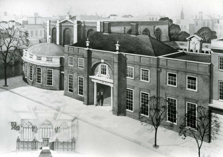 Artist's impression of the Priory Church of the Order of St John, Clerkenwell, c.1950s