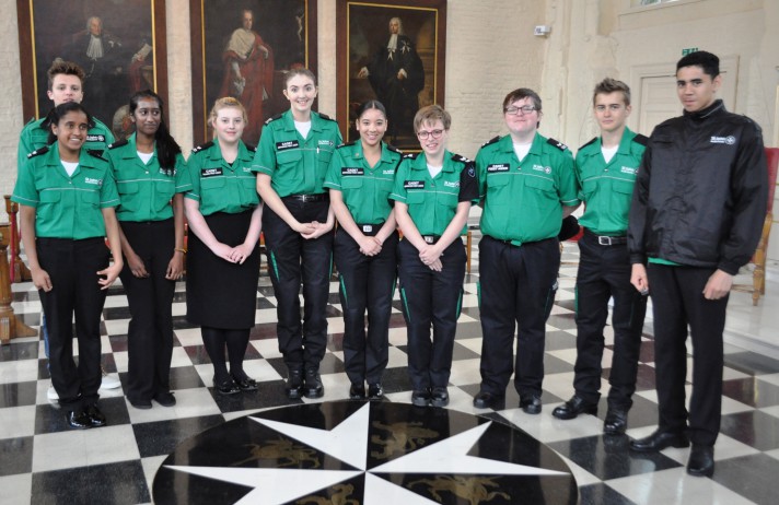 Photo of eleven of the cadets who took part in the Museum's First World War Project