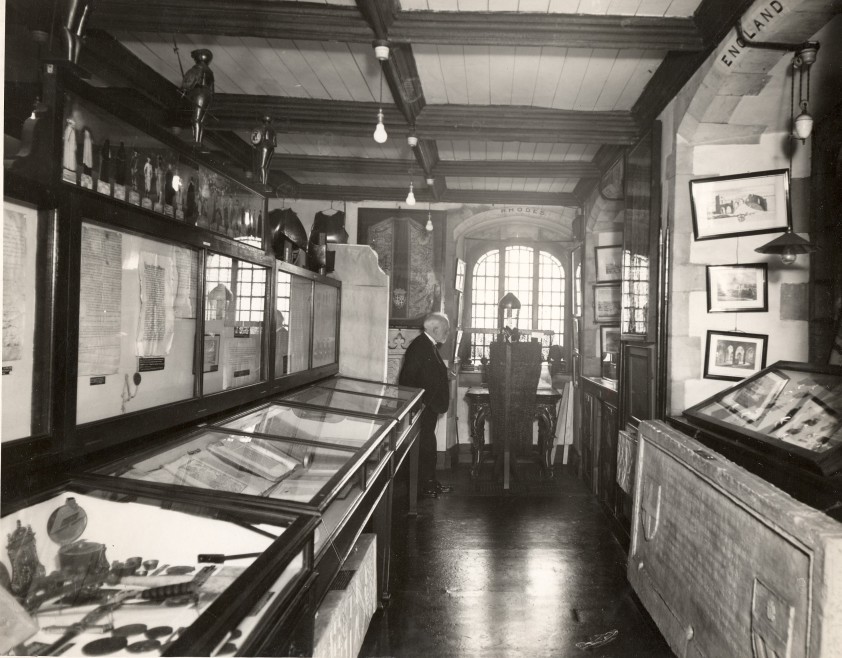 The first Museum room, with Henry Fincham in front of the window