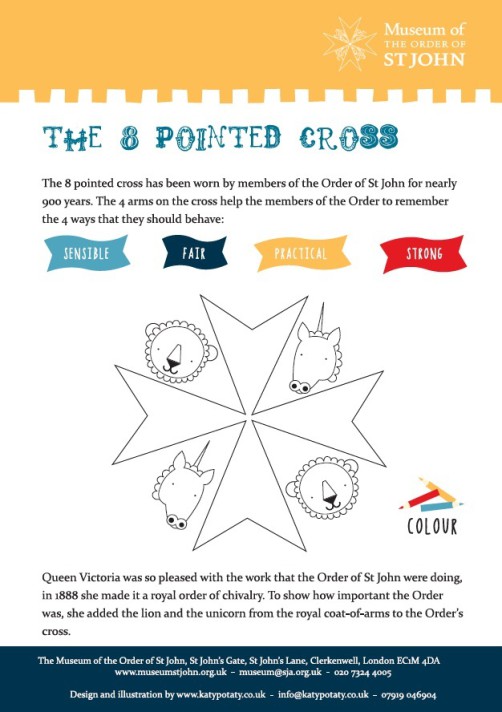 Eight Pointed Cross Colouring Sheet