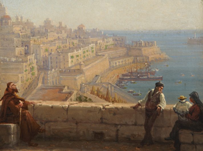 Painting depicting a view of Valletta