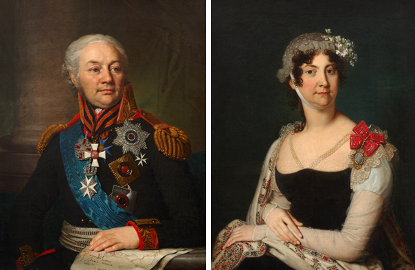 Two companion portraits of Count Friedrich von Buxhoevden and his wife Countess Natalia von Buxhoevden