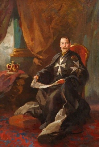 preparatory painting of King George V seated wearing the order robes