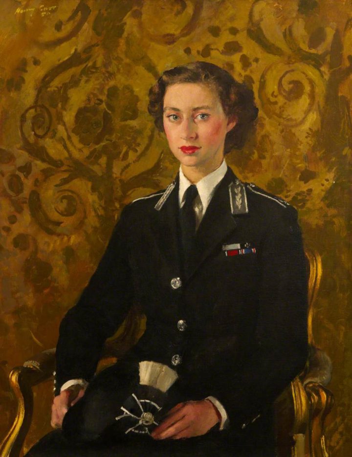 Princess Margaret seated on a chair in St John uniform