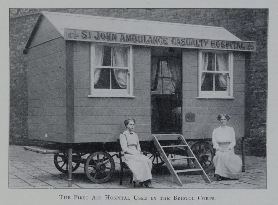 The mobile St John Ambulance Casualty Hospital used by the Bristol Division of the St John Ambulance Brigade.