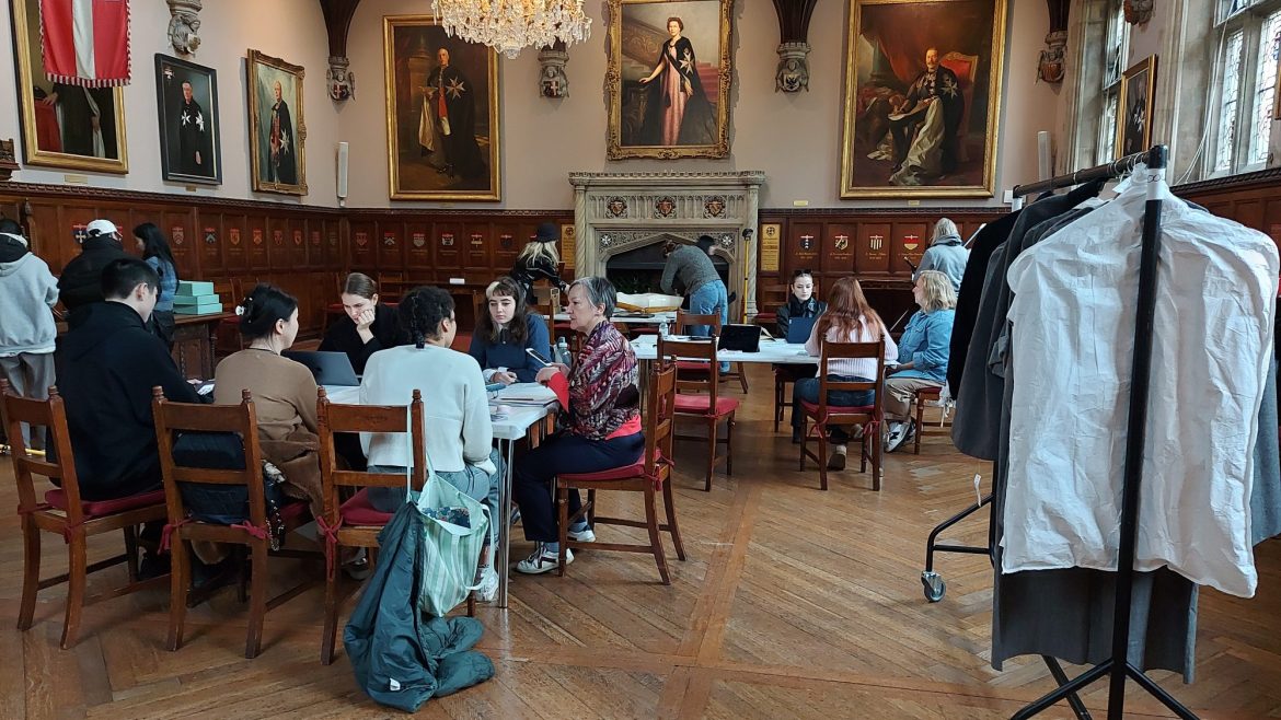 Each week the student would work on their project in the Chapter Hall at St John's Gate, the historic head quarters of the Order of St John and St John Ambulance.